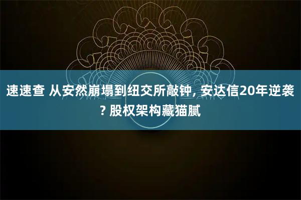 速速查 从安然崩塌到纽交所敲钟, 安达信20年逆袭? 股权架构藏猫腻